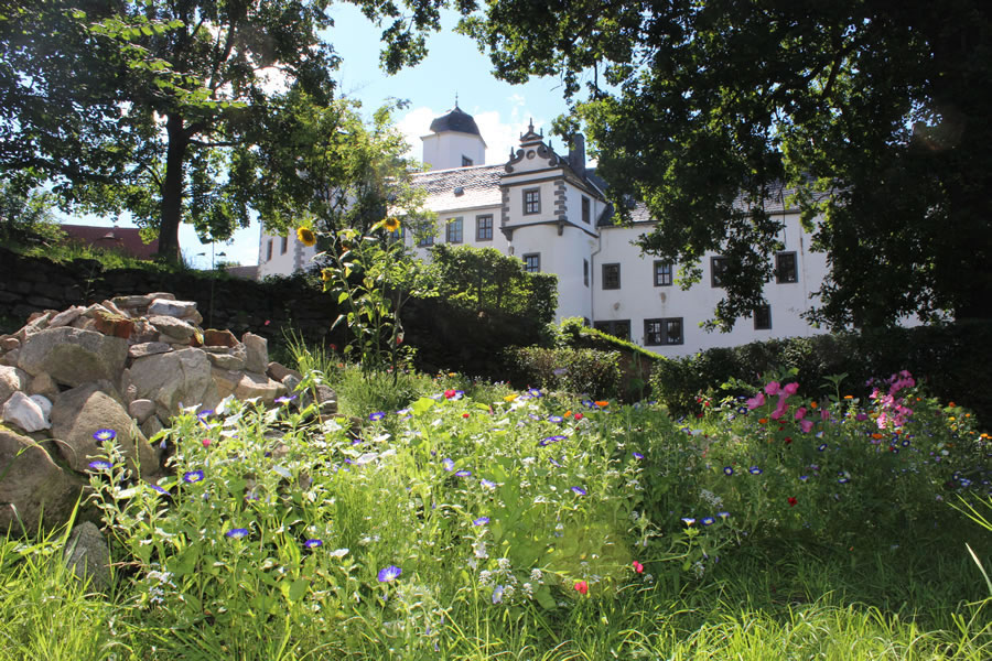 Romantischer Garten mit Schlossblick